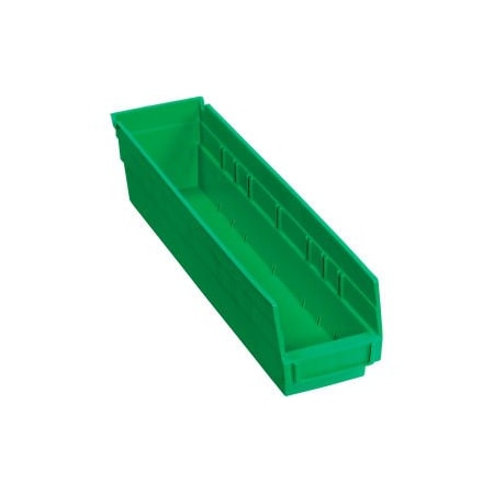 Quantum Storage Systems Shelf Storage Bin, Plastic, Green, 12 PK QSB103GN